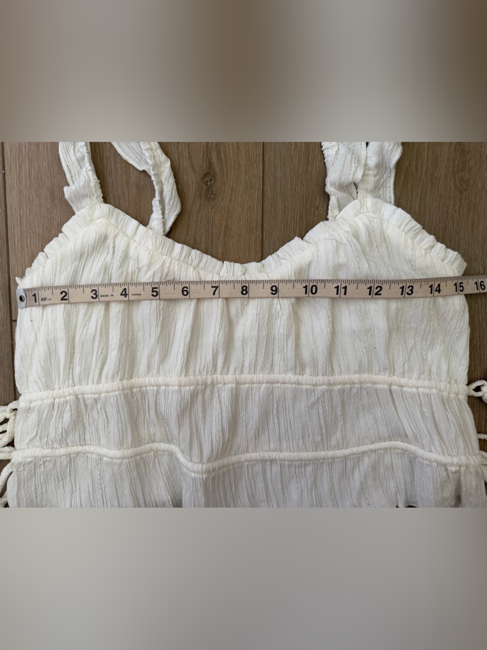KIRIOUS Los Angeles Romantic White Tiered Cottagecore Cropped Tank Top EUC - Picture 2 of 5